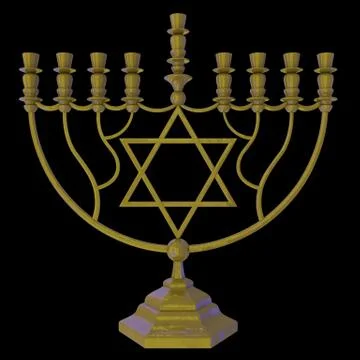 Hanukkah menorah 3D render Stock Illustration