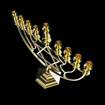 Hanukkah menorah 3D render Stock Illustration