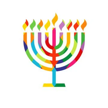 Hanukkah menorah colored Stock Illustration
