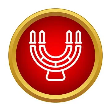 Hanukkah menorah icon button presenting jewish symbol Stock Illustration