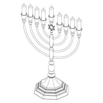 Hanukkah menorah vector 库存插图
