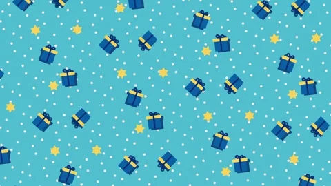 Hanukkah Pattern Background Stock Footage 254007565