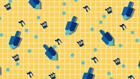 Hanukkah Pattern Background Stock Footage 254007589