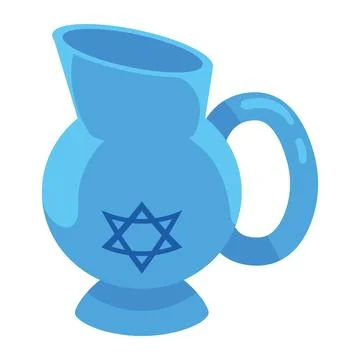 Hanukkah pitcher isolated Illustrazione stock