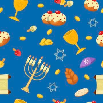 Hanukkah seamless pattern vector Stock Illustration