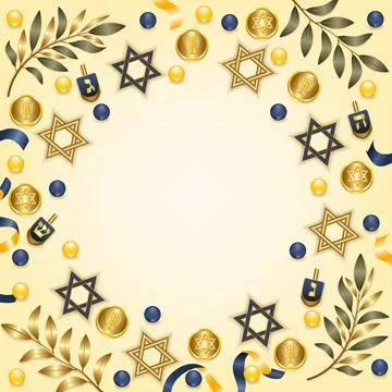 Hanukkah Square Frame with Star of David Stock Illustration