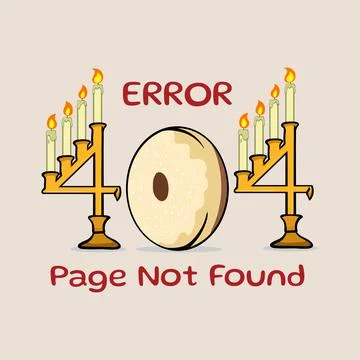 Hanukkah themed 404 error message Stock Illustration
