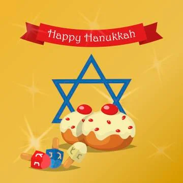 Hanukkah Typography Vector Design Stock Illustration