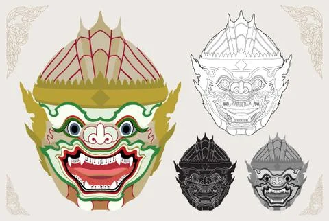 Hanuman head vector illustration Stock Illustration