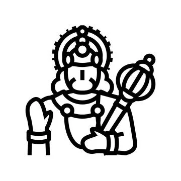 Lord Hanuman Face Line Art Vector Stock Vector (Royalty Free) 1573552378 |  Shutterstock