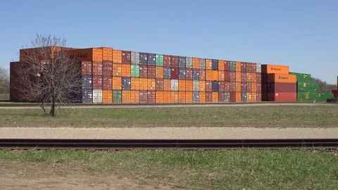 Hapag-Lloyd shipping containers Stock Footage 74605420