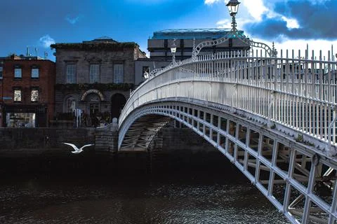 Ha'Penny Bridge Dublin Stockfoto's