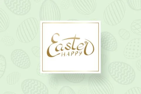 Happe Easter background, lettering, eggs texture pastel. Greeting Easter 3D c Illustrazione stock