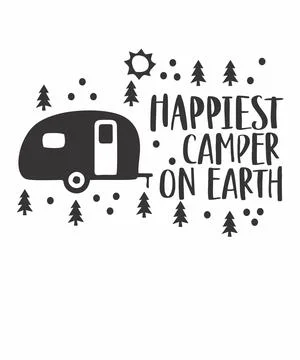 Happiest camping on earth Stock Illustration