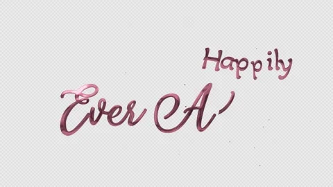 Happily Ever After Handwriting Animation Rose Gold 4K Transparent Background Stock Footage 339352167