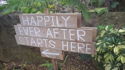 Happily Ever After Sign Stock Footage 104820715