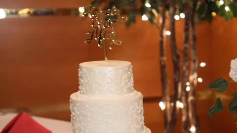Happily Ever After Wedding Cake Stock Footage 116399088