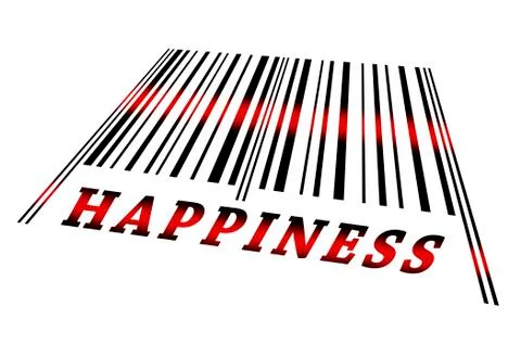 Happiness on barcode Illustrazione stock