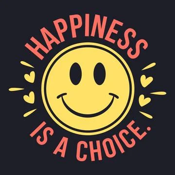 Happiness is a Choice - Smiling Face Vector for Positive Living Stock Illustration