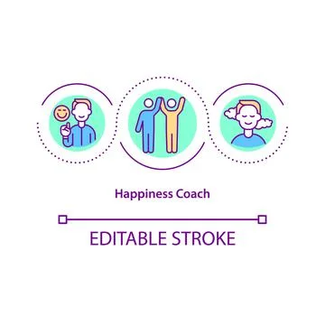 Happiness coach concept icon Illustrazione stock