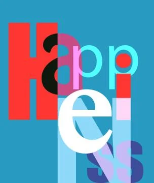 Happiness font composition Illustrazione stock