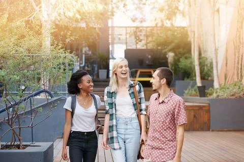 Happiness happens in between classes Stock Photos