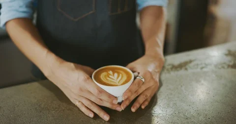 Happiness is a hot latte Stock Footage 104529445