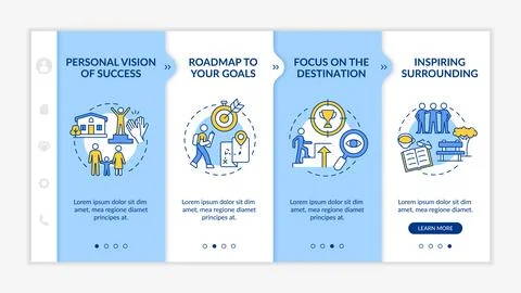 Happiness mindset components onboarding vector template 库存插图