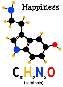 Happiness serotonin Stock-Illustration