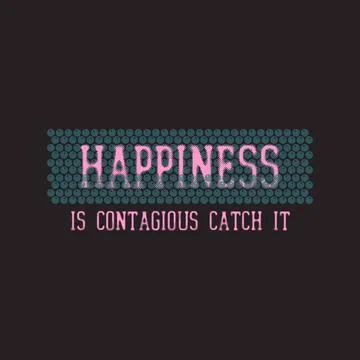 Happiness Slogan 스톡 일러스트