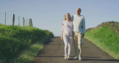 Happiness is a warm walk together Stock Footage 120732422