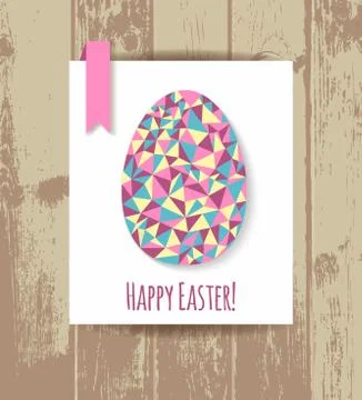 Happpy easter illustration eggs on wooden texture Illustrazione stock
