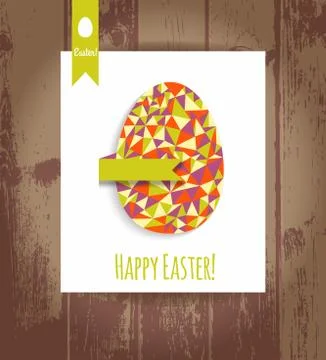 Happpy easter illustration eggs on wooden texture Illustrazione stock