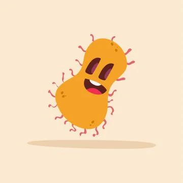 Happpy virus cartoon Stock Illustration