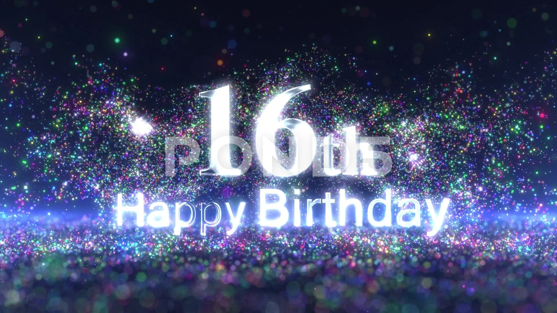 Happy 16th birthday wish with colored pa... | Stock Video | Pond5