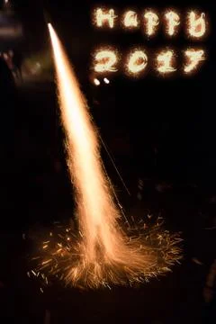 Happy 2017 fireworks Stock Photos