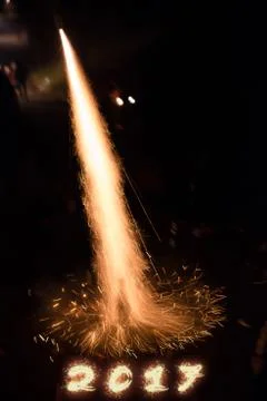 Happy 2017 fireworks Stock Photos