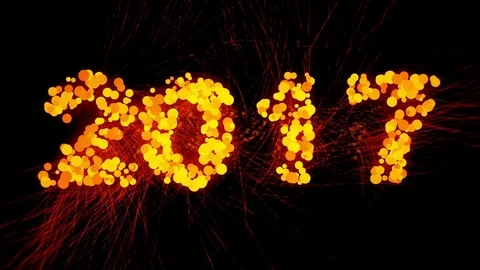 HAPPY 2017 - particles lable Vidéo 70850815