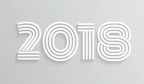 Happy 2018 new year. Vector paper illustration Иллюстрация