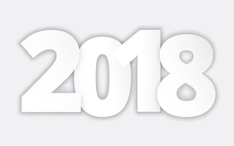 Happy 2018 new year. Vector paper illustration 库存插图