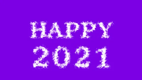 Happy 2021 cloud text effect violet isolated background Stock Footage 139639801