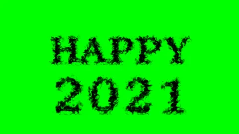 Happy 2021 smoke text effect green isolated background Stock Footage 139627726