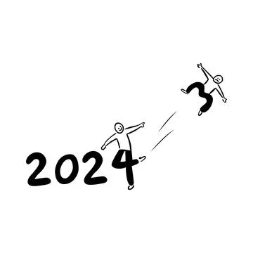 Happy 2024 New Year Vector Design Stock Illustration