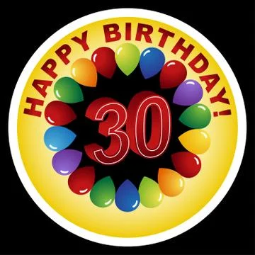 Happy 30th birthday! Stock Illustration