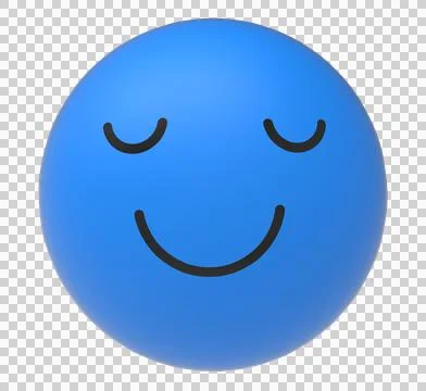 Happy 3D Render Blue Emoji Ilustración de archivo