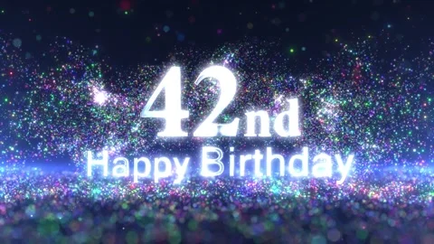 Happy 42nd birthday wish with colored pa | Stock Video