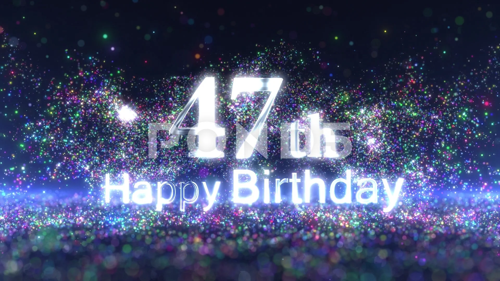 Happy 47th birthday wishes with colored ... | Stock Video | Pond5