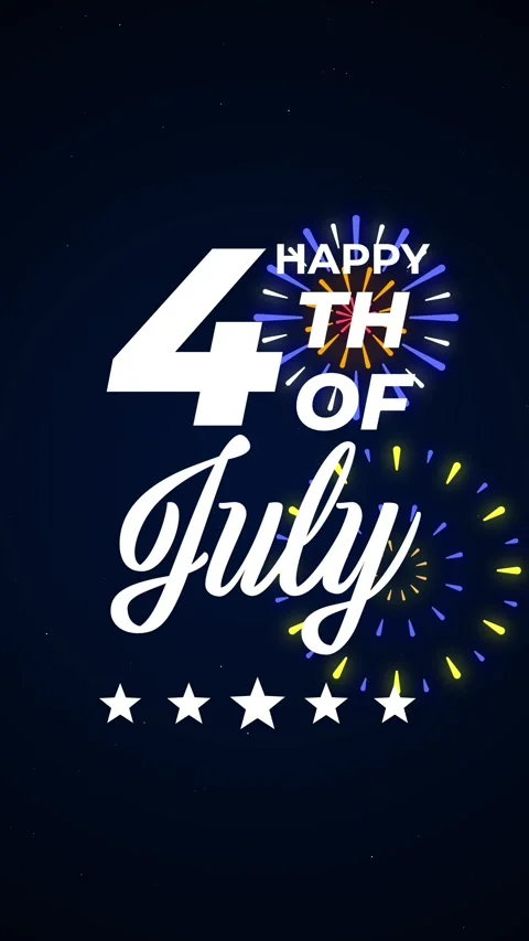 Happy 4th of July Fireworks Animation Independence Day Celebration 스톡 동영상 336799962