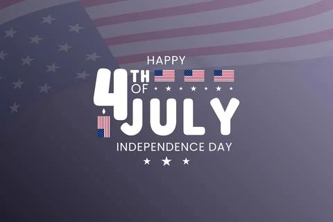 Happy 4th of July with Flags and Stars 스톡 일러스트