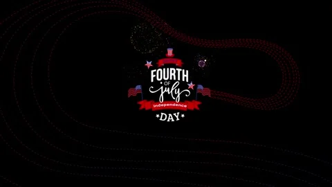 Happy 4th of July Loop Background with Fireworks V6 動画素材 312131644